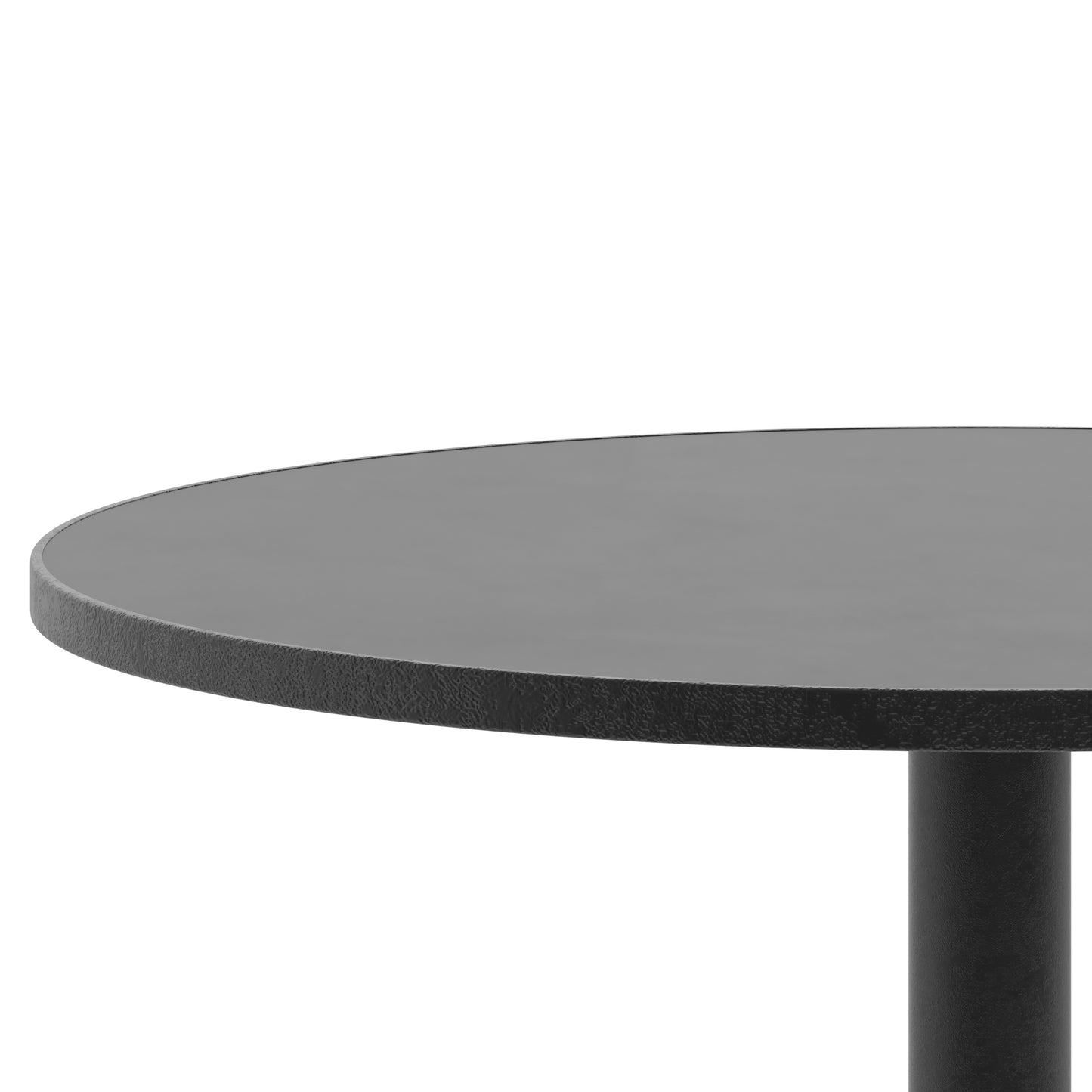 Mellie 27.5'' Black Round Metal Indoor-Outdoor Table with Base Black