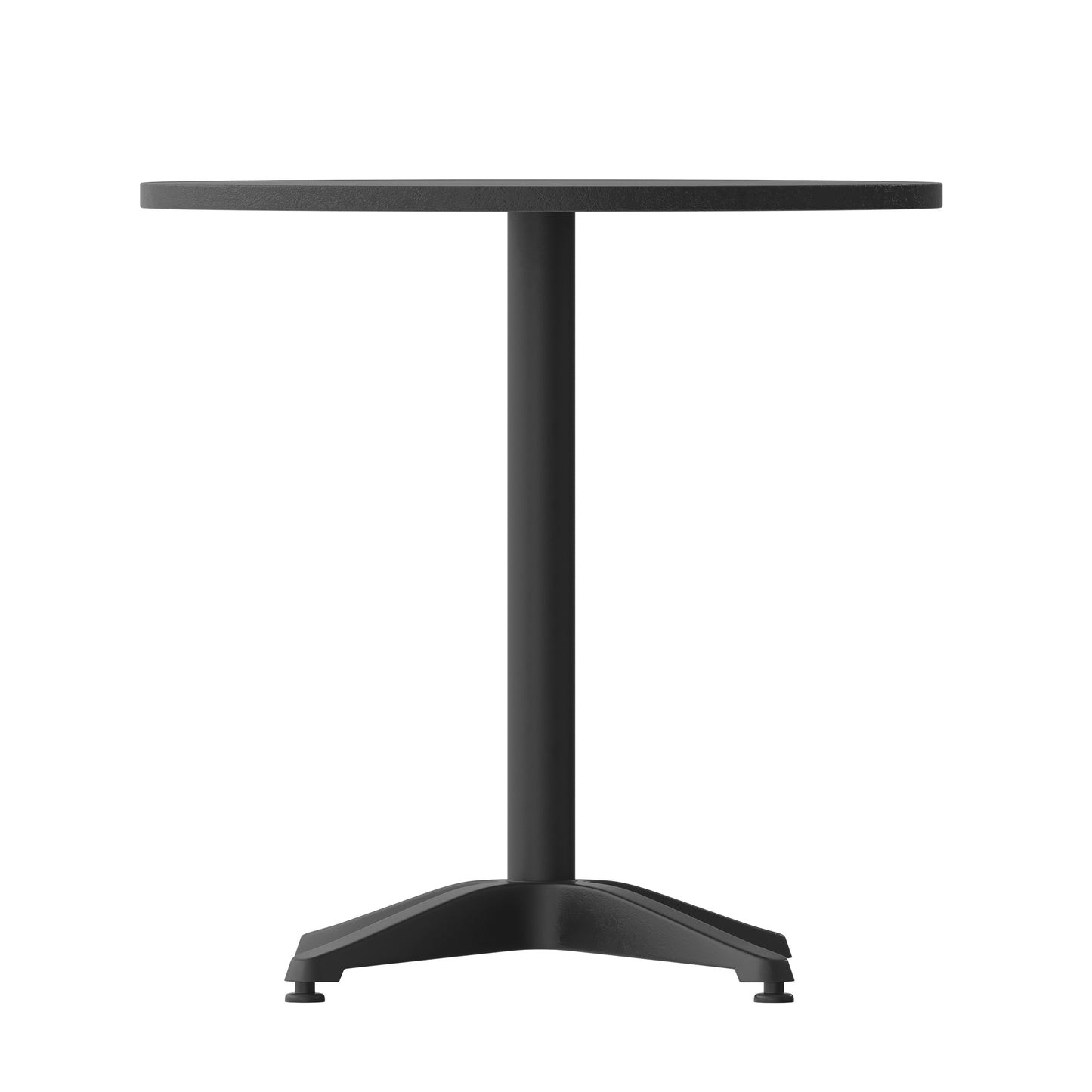 Mellie 27.5'' Black Round Metal Indoor-Outdoor Table with Base Black