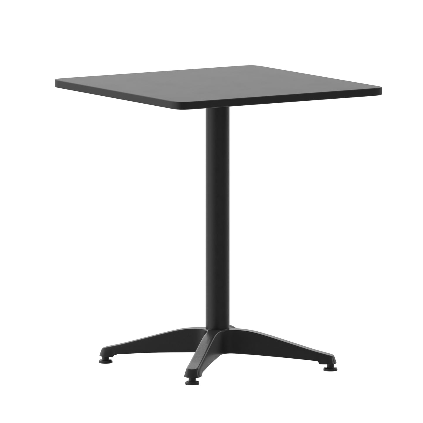 Mellie 23.5'' Black Square Metal Indoor-Outdoor Table with Base Black