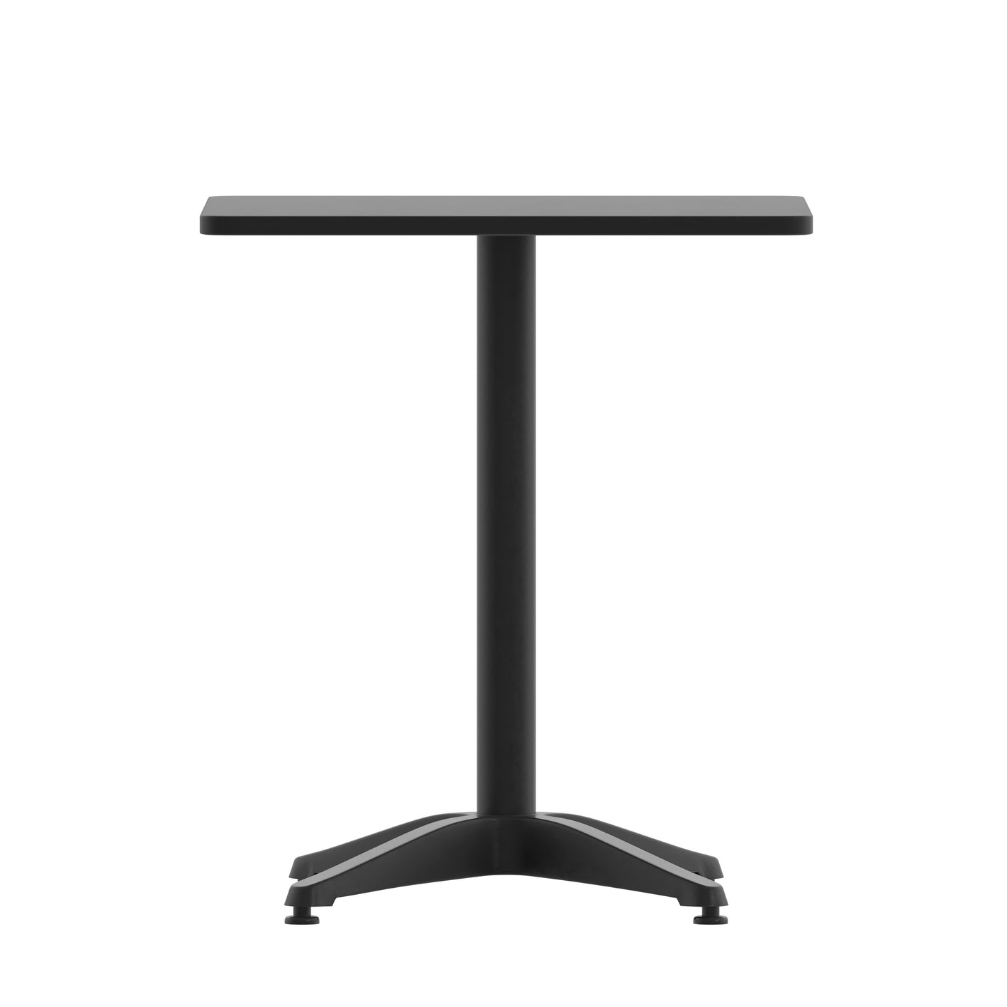 Mellie 23.5'' Black Square Metal Indoor-Outdoor Table with Base Black