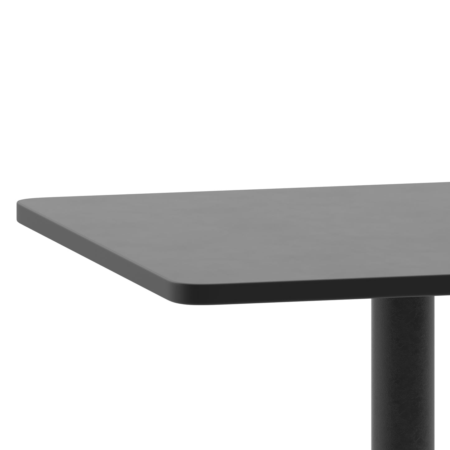 Mellie 23.5'' Black Square Metal Indoor-Outdoor Table with Base Black