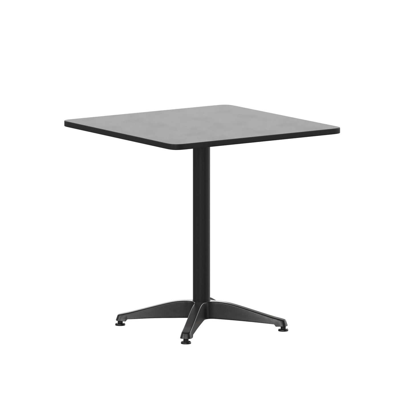 Mellie 27.5'' Black Square Metal Indoor-Outdoor Table with Base Black