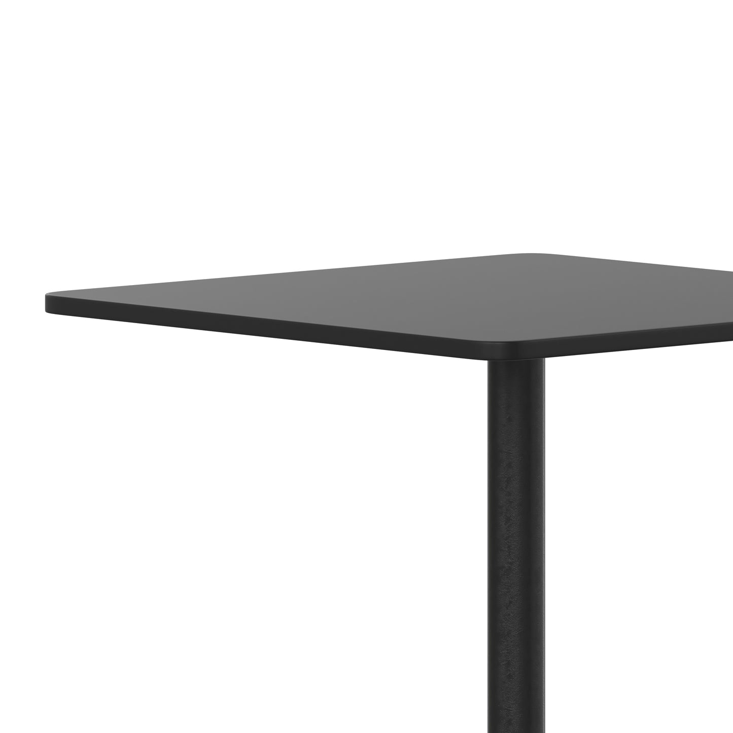 Mellie 27.5'' Black Square Metal Indoor-Outdoor Table with Base Black