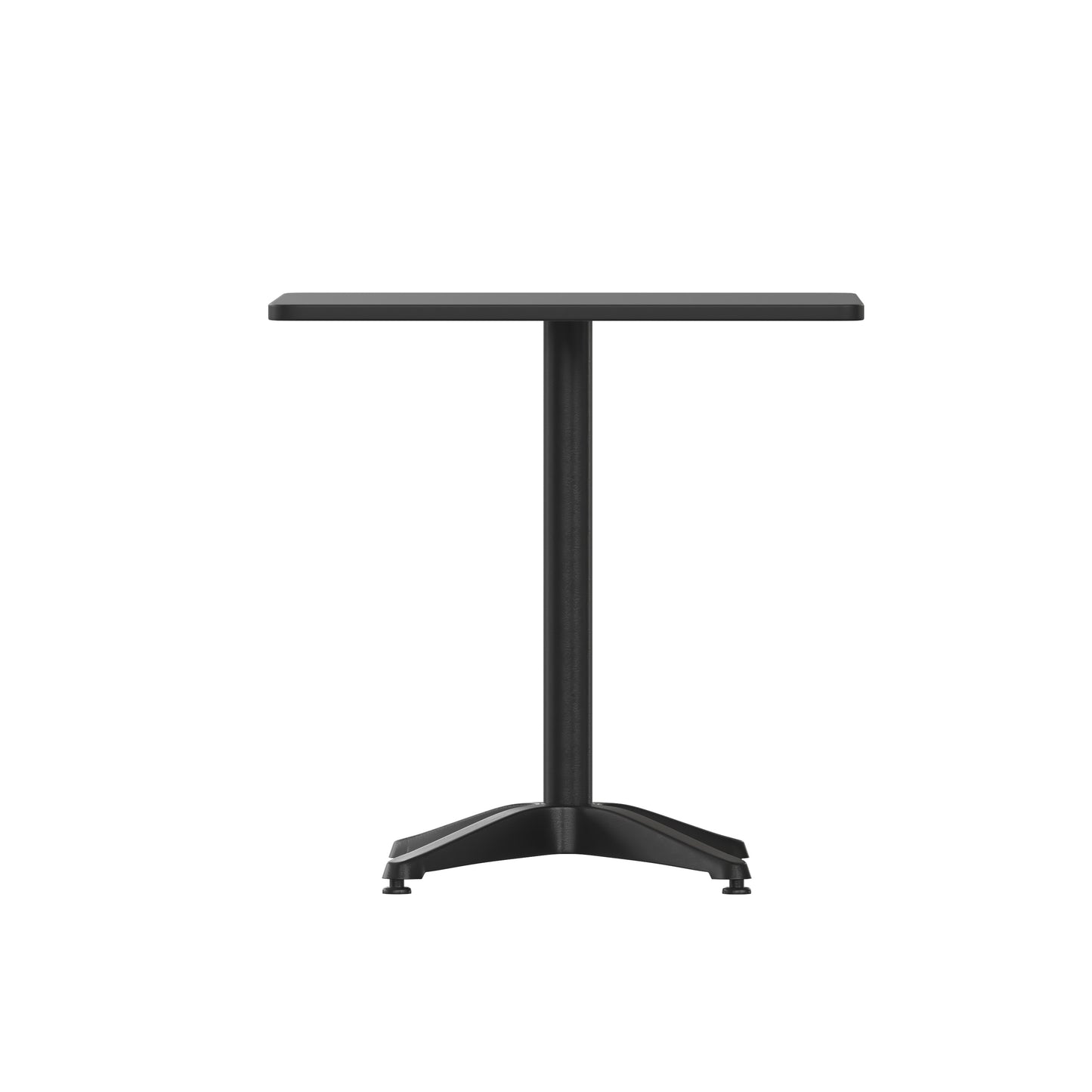 Mellie 27.5'' Black Square Metal Indoor-Outdoor Table with Base Black