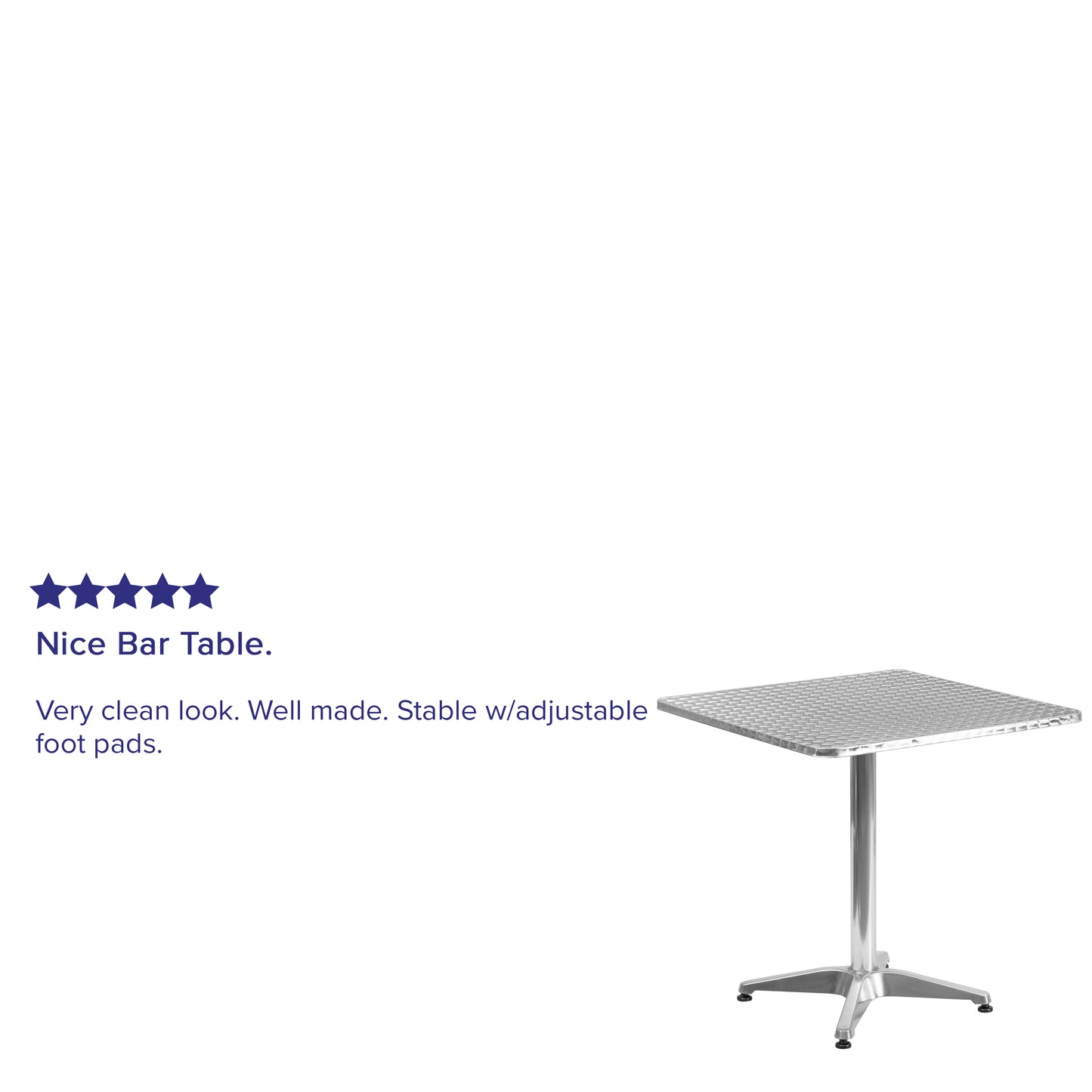Mellie 27.5'' Square Aluminum Indoor-Outdoor Table with Base Aluminum