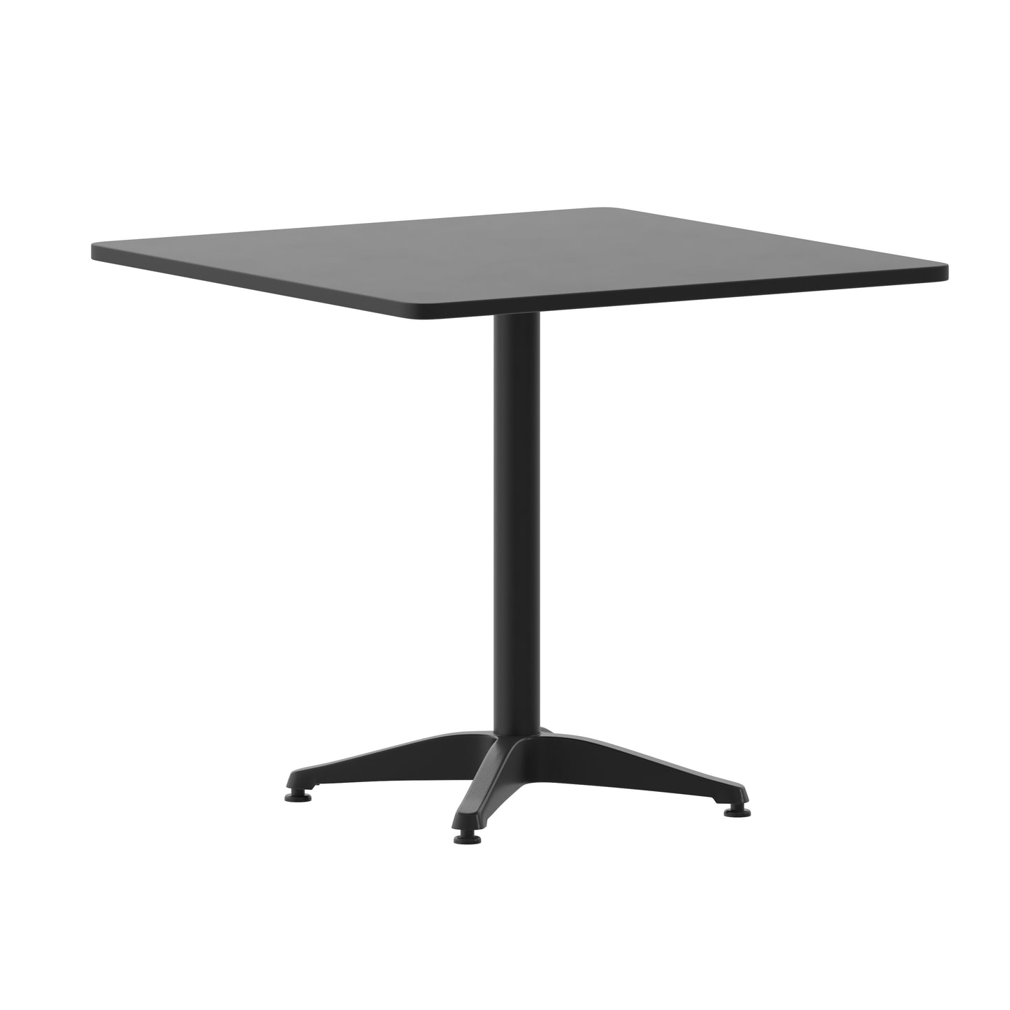 Mellie 31.5'' Black Square Metal Indoor-Outdoor Table with Base Black