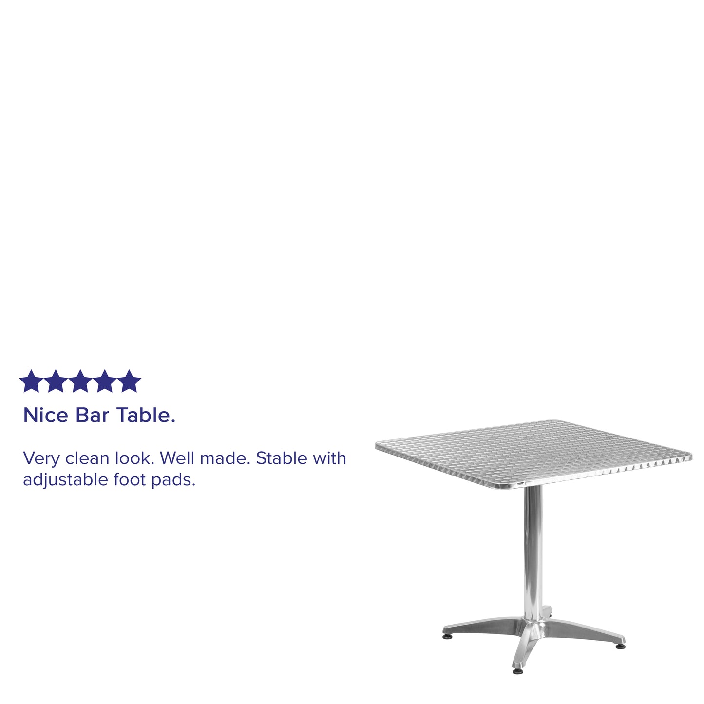 Mellie 31.5'' Square Aluminum Indoor-Outdoor Table with Base Aluminum