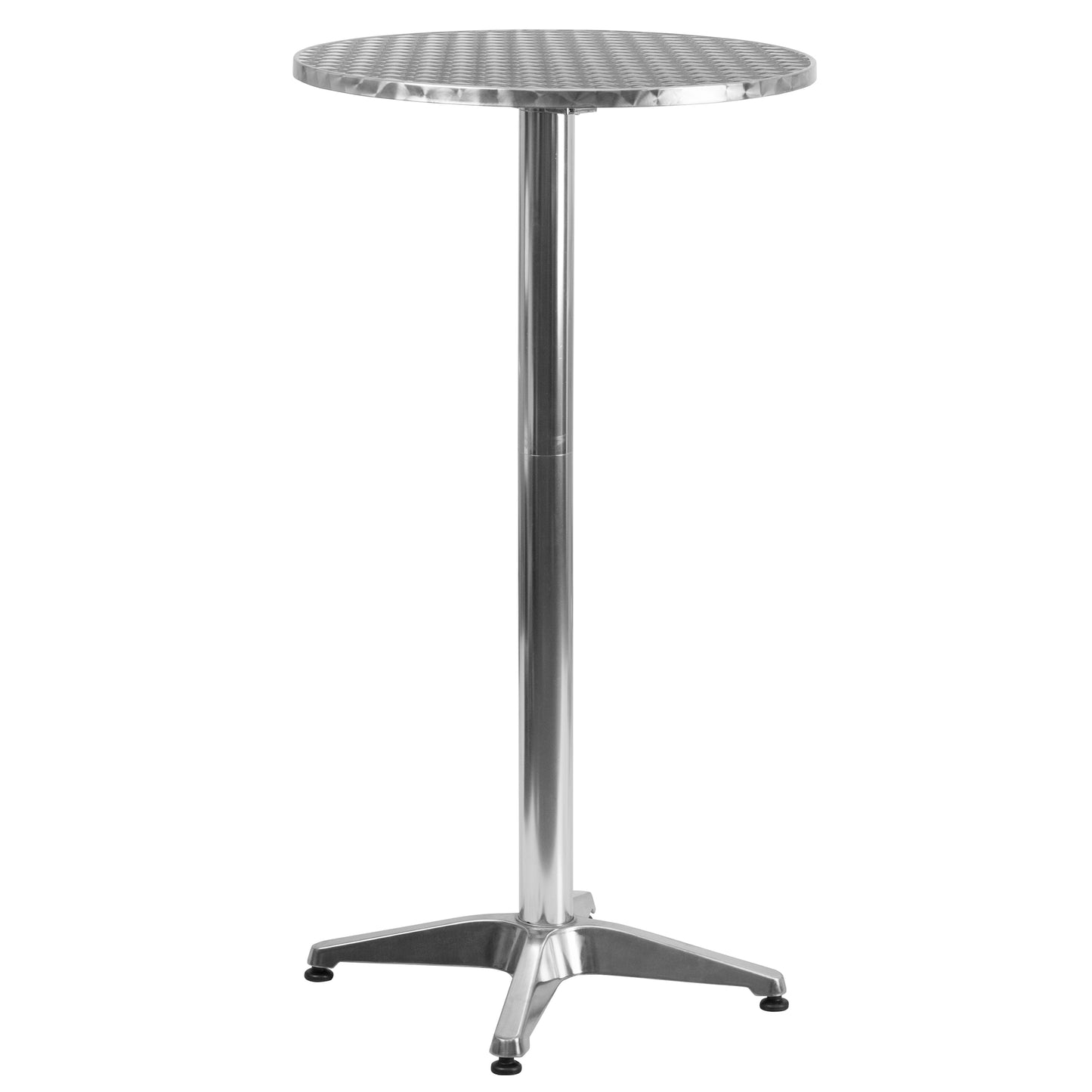Mellie 23.25" Round Aluminum Indoor-Outdoor Bar Height Table with Flip-Up Table Aluminum