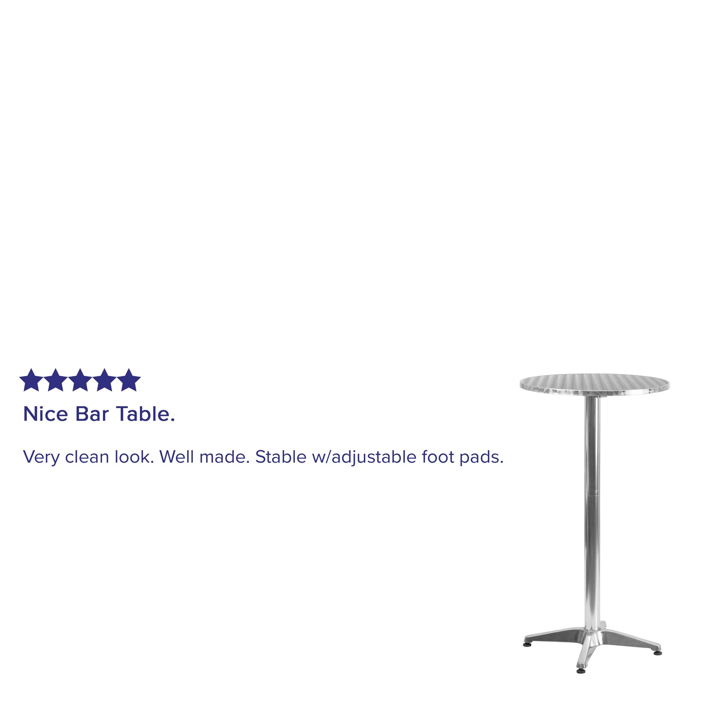 Mellie 23.25" Round Aluminum Indoor-Outdoor Bar Height Table with Flip-Up Table Aluminum