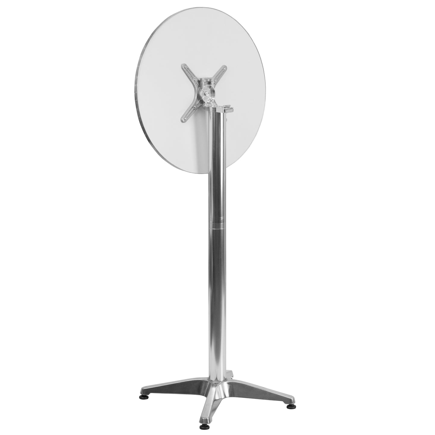 Mellie 23.25" Round Aluminum Indoor-Outdoor Bar Height Table with Flip-Up Table Aluminum