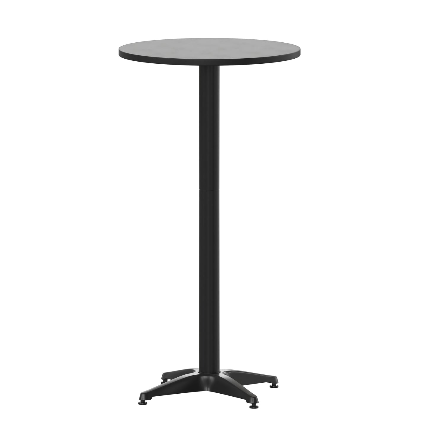 Mellie 23.5" Black Round Metal Indoor-Outdoor Bar Height Table Black