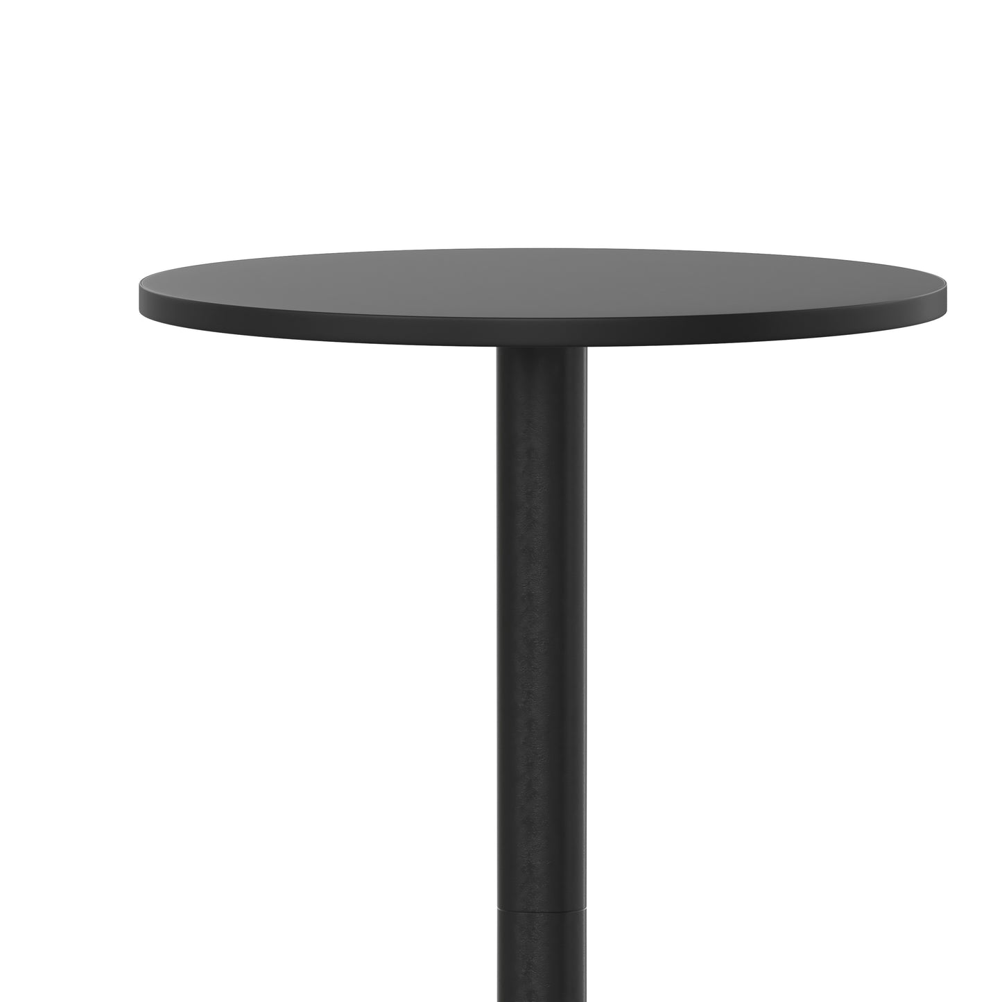 Mellie 23.5" Black Round Metal Indoor-Outdoor Bar Height Table Black
