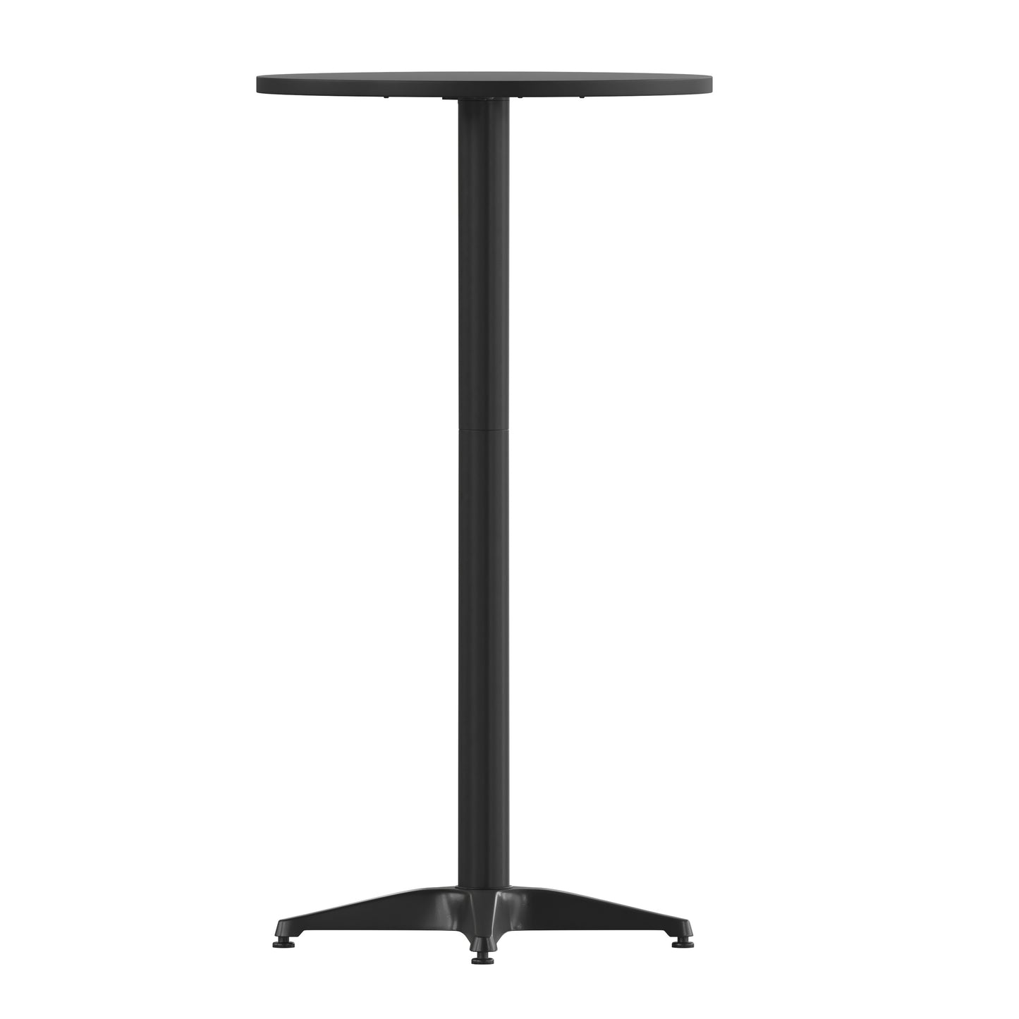 Mellie 23.5" Black Round Metal Indoor-Outdoor Bar Height Table Black