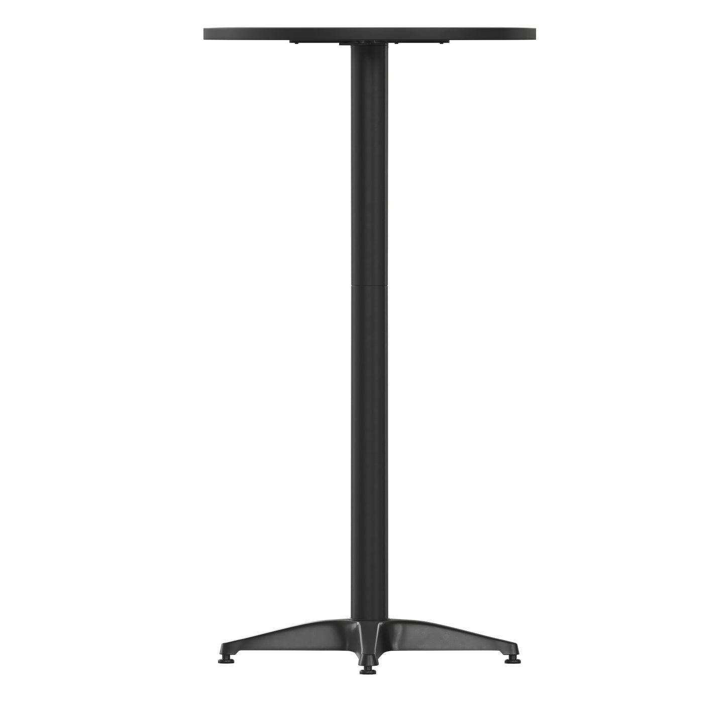 Mellie 23.5" Black Round Metal Indoor-Outdoor Bar Height Table Black