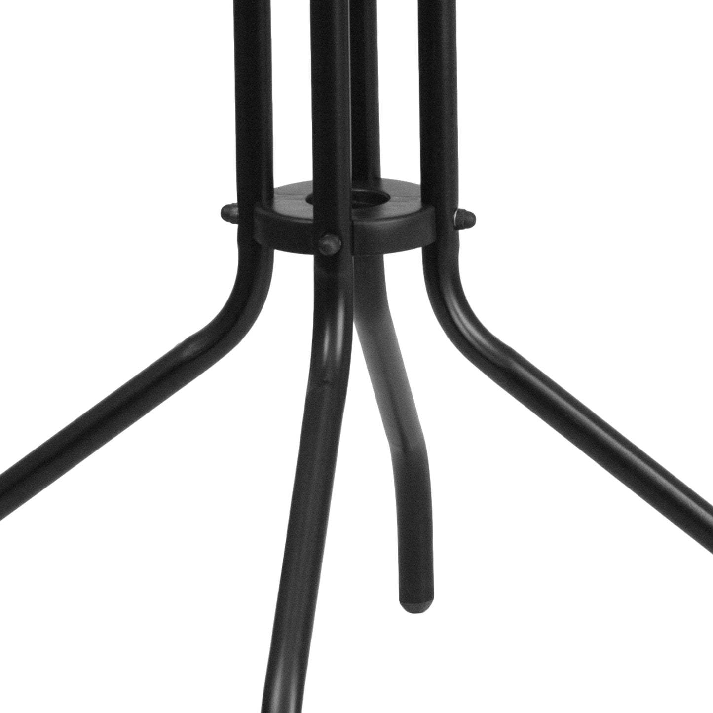 Bellamy 23.75'' Round Tempered Glass Metal Table Clear Top/Black Frame