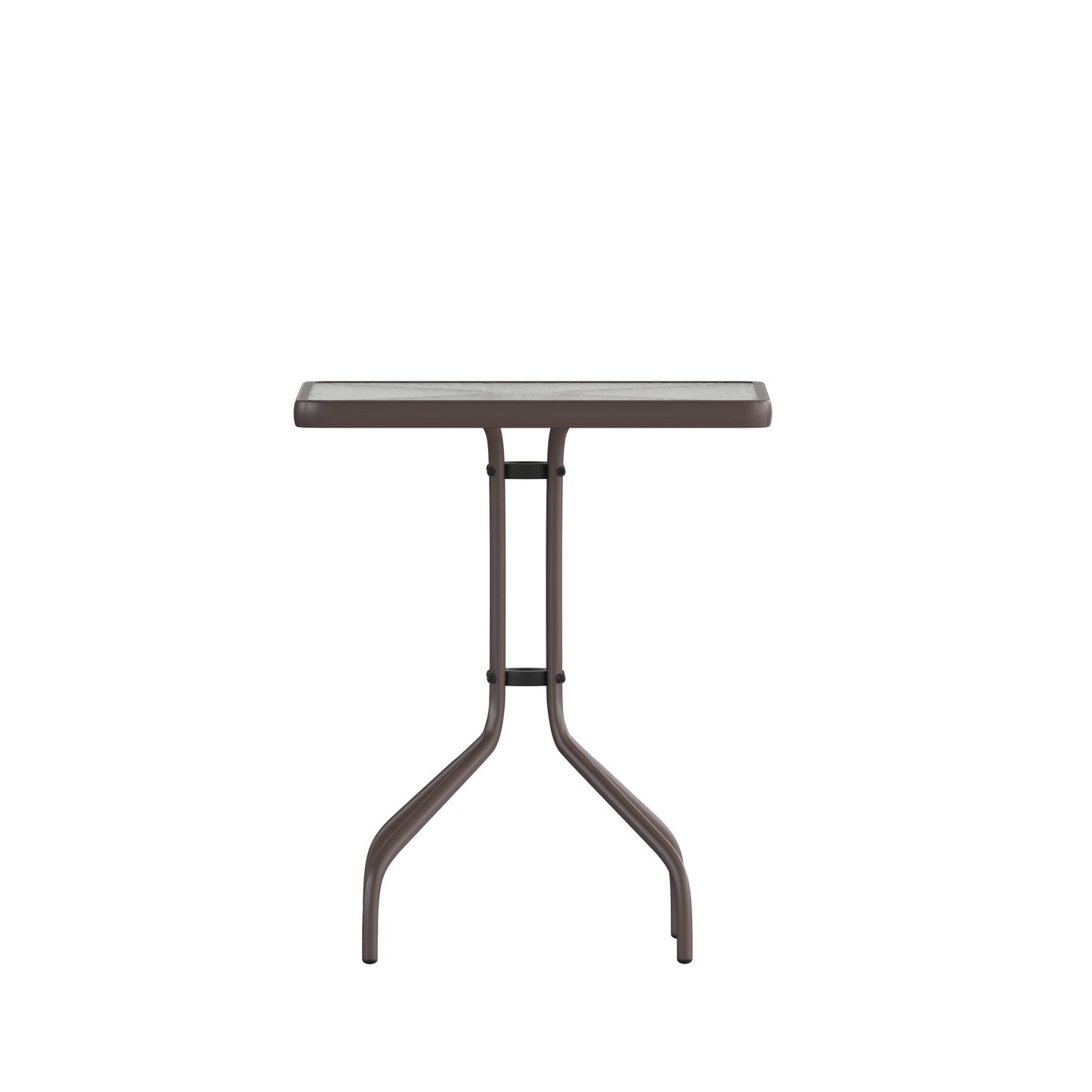 Barker 23.5'' Bronze Square Tempered Glass Metal Table Clear Top/Bronze Frame
