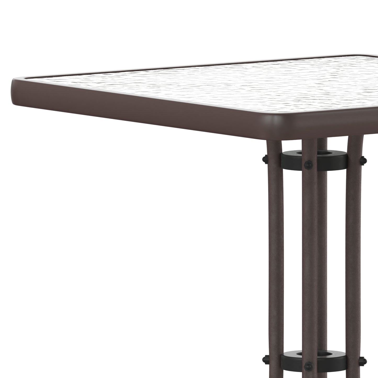 Barker 23.5'' Bronze Square Tempered Glass Metal Table Clear Top/Bronze Frame