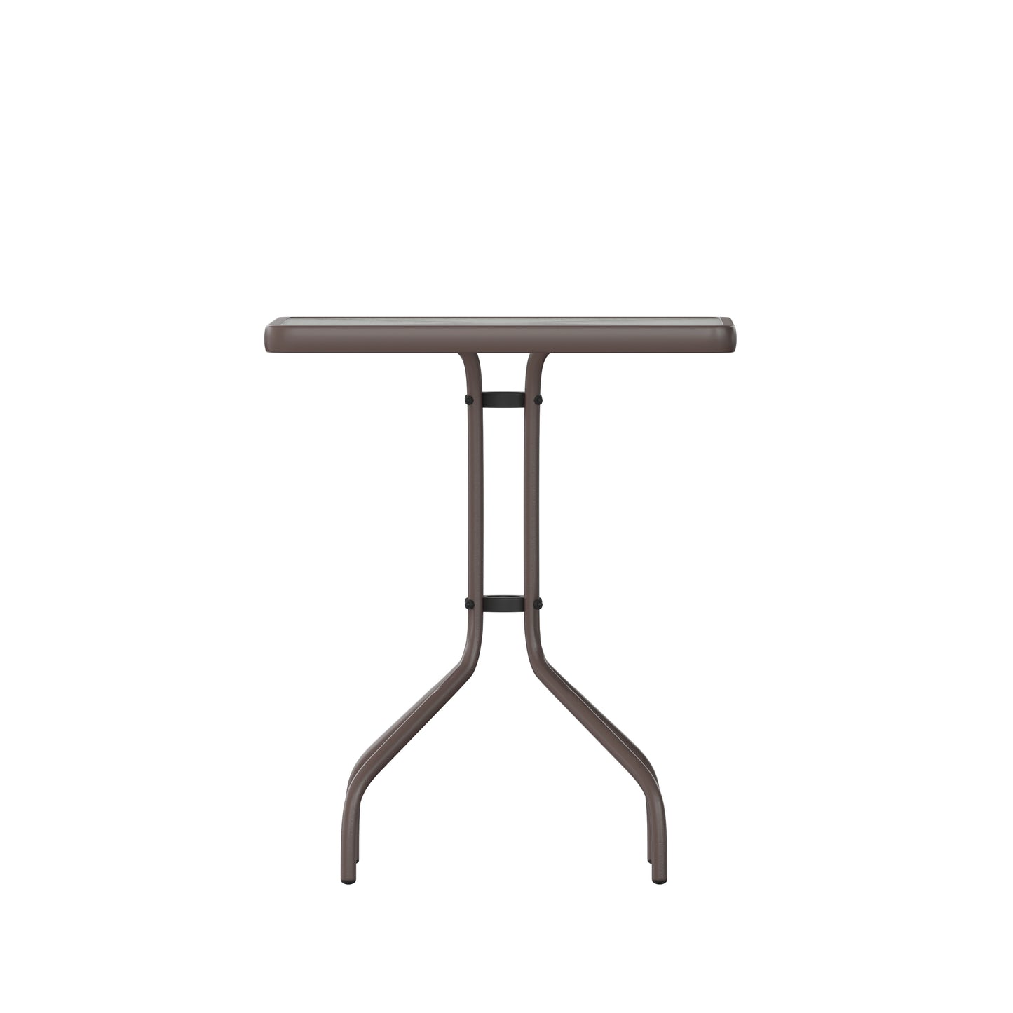 Barker 23.5'' Bronze Square Tempered Glass Metal Table Clear Top/Bronze Frame