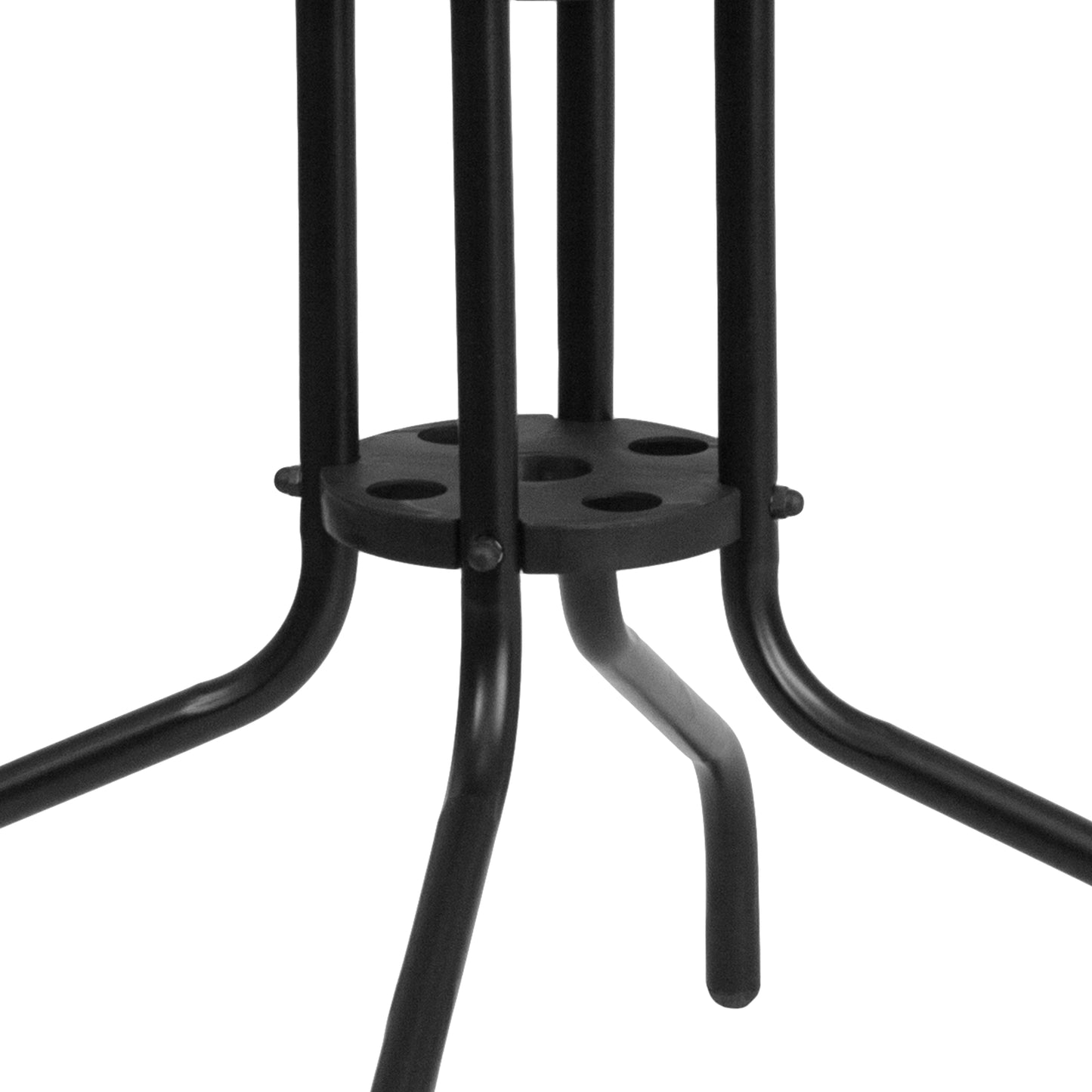 Barker 28'' Square Tempered Glass Metal Table with Gray Rattan Edging Clear Top/Gray Frame