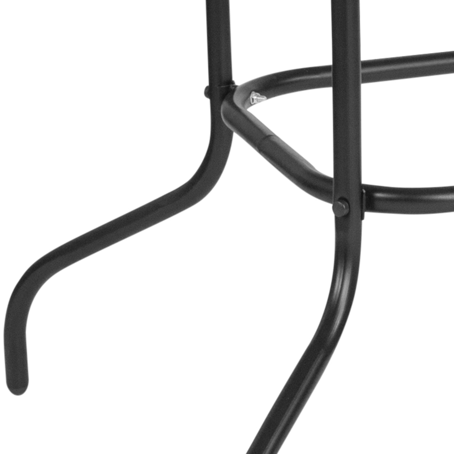Tory 31.5" x 55" Rectangular Tempered Glass Metal Table with Umbrella Hole Clear Top/Black Frame