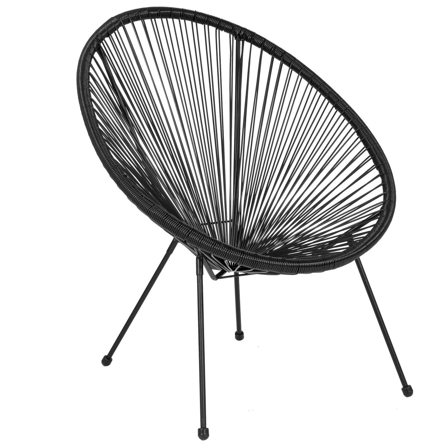 Valencia Oval Comfort Series Take Ten Black Papasan Lounge Chair Black