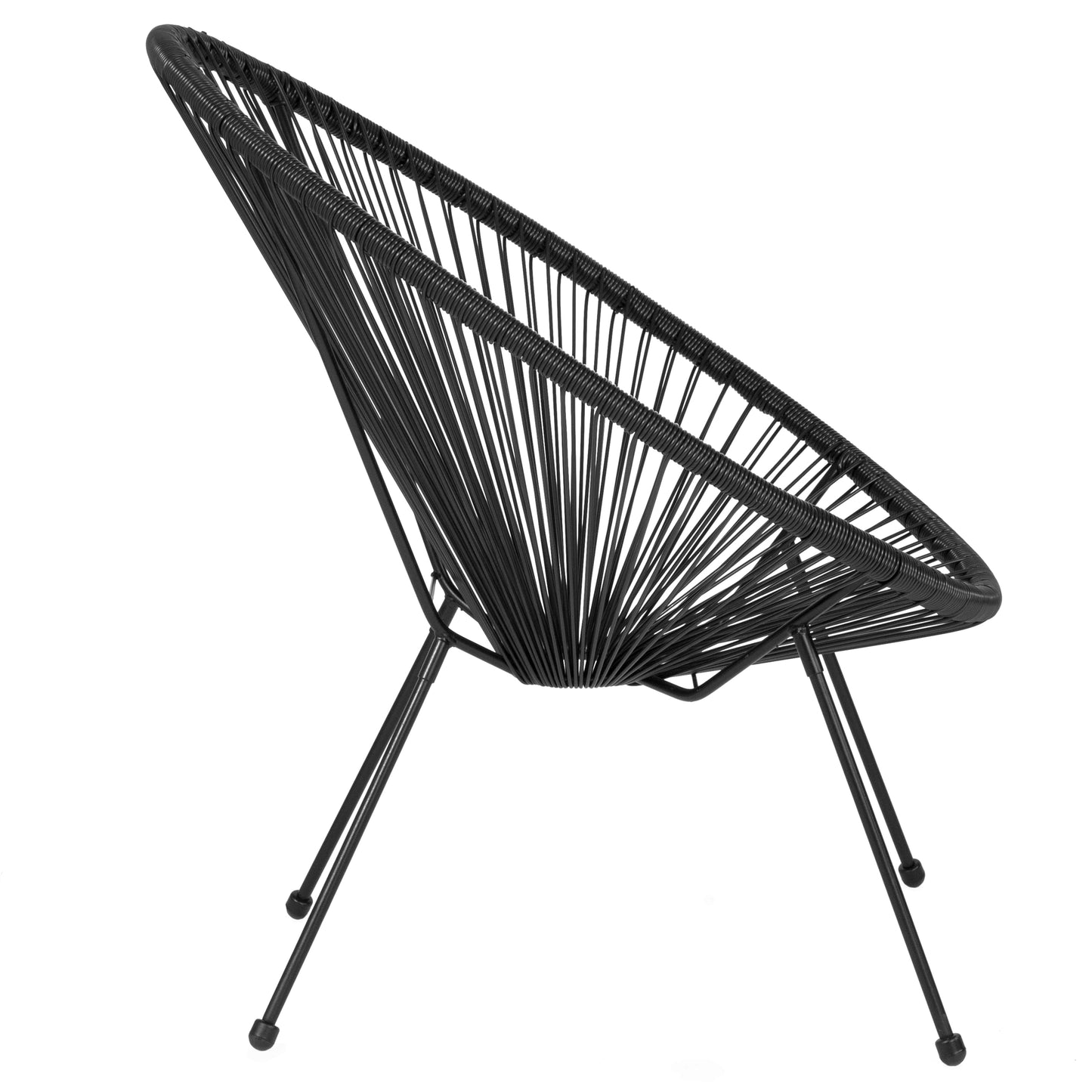 Valencia Oval Comfort Series Take Ten Black Papasan Lounge Chair Black