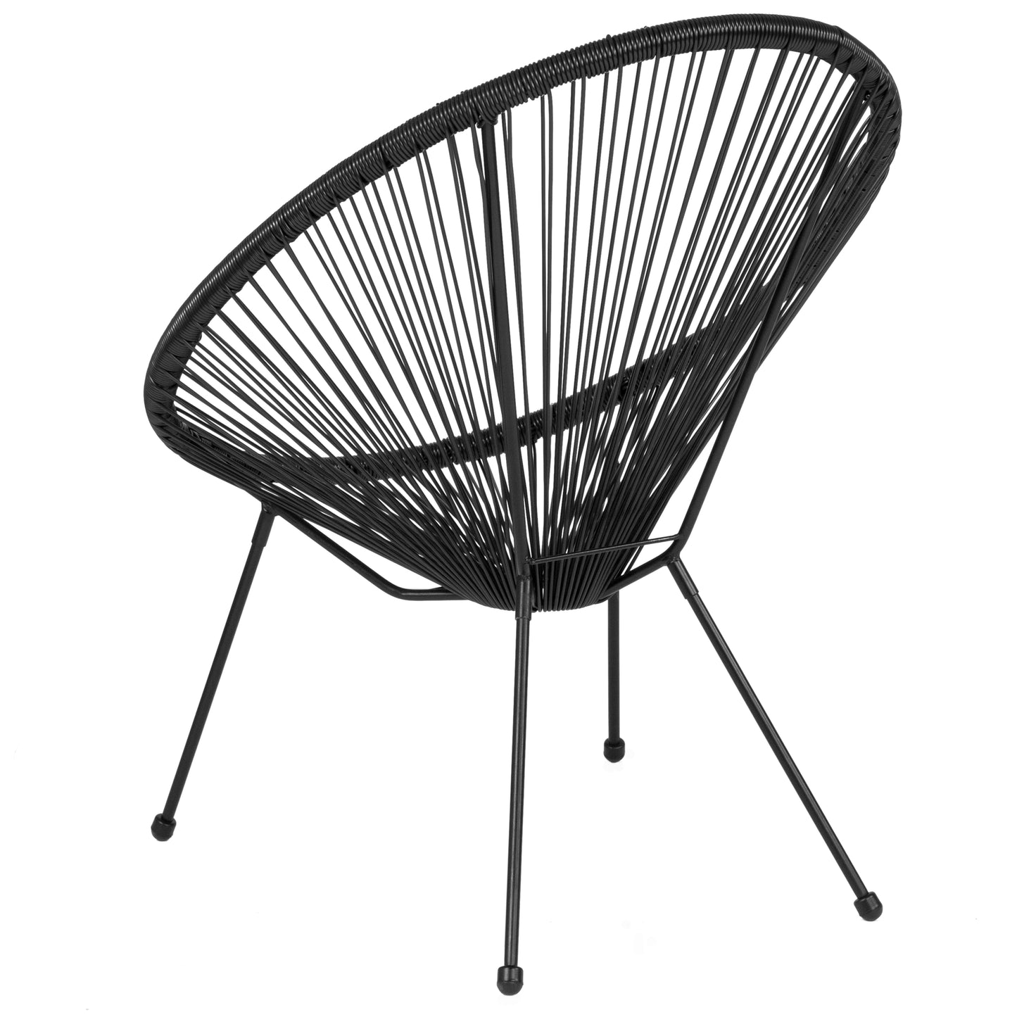 Valencia Oval Comfort Series Take Ten Black Papasan Lounge Chair Black