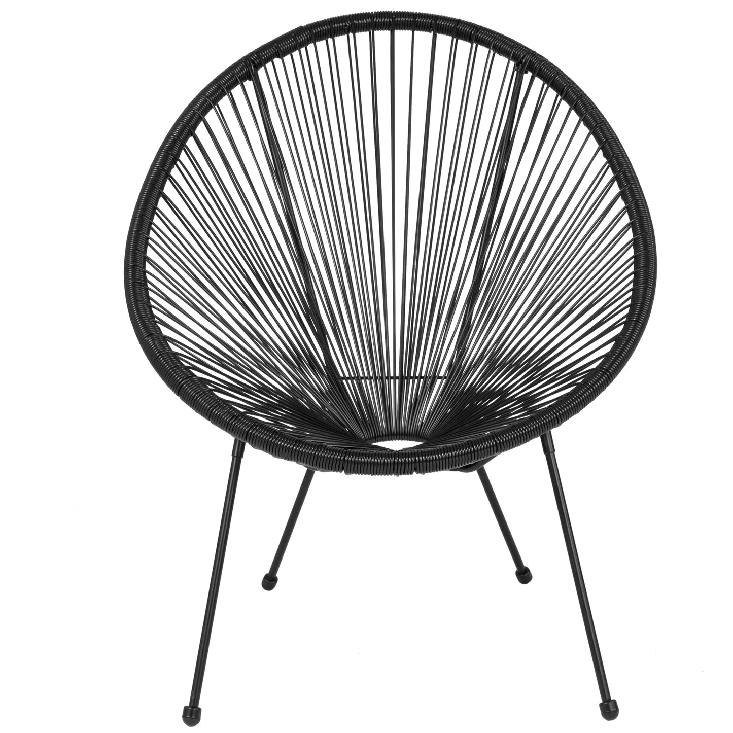 Valencia Oval Comfort Series Take Ten Black Papasan Lounge Chair Black