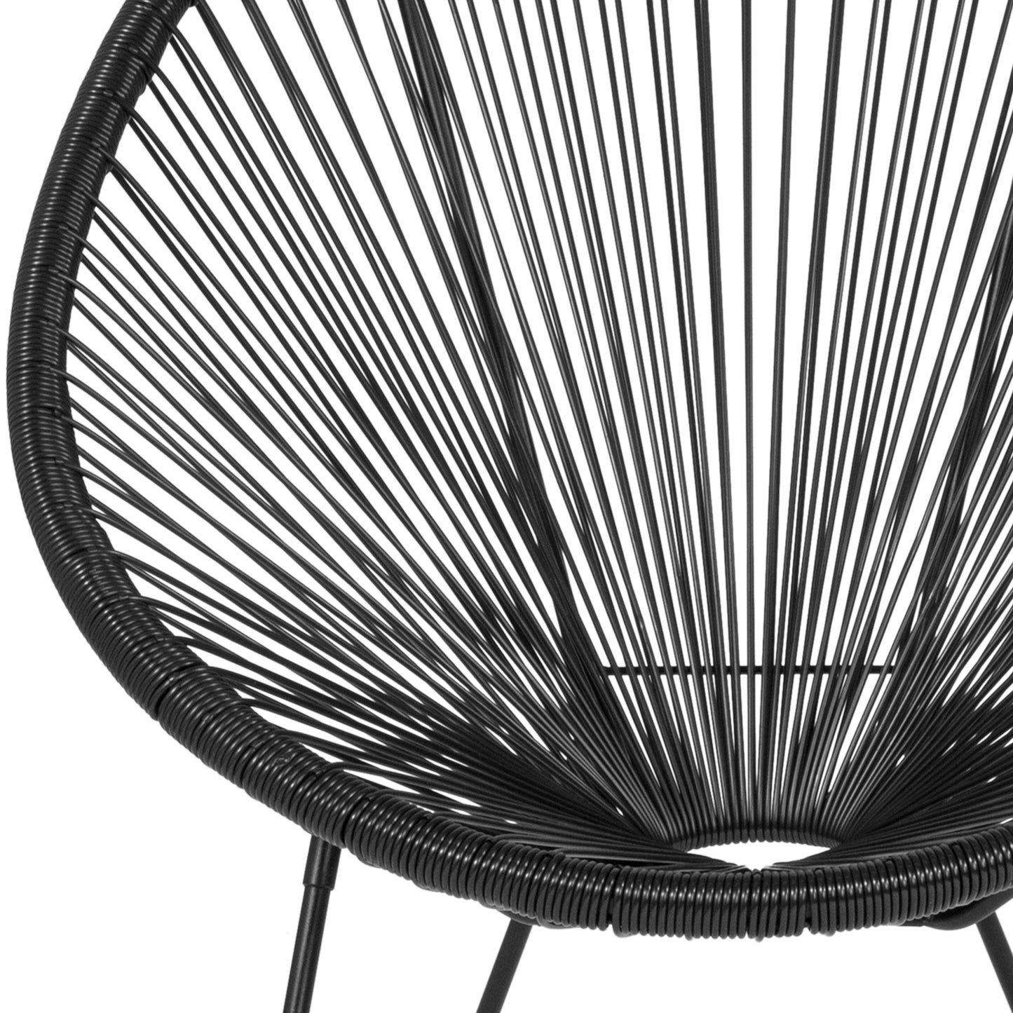 Valencia Oval Comfort Series Take Ten Black Papasan Lounge Chair Black