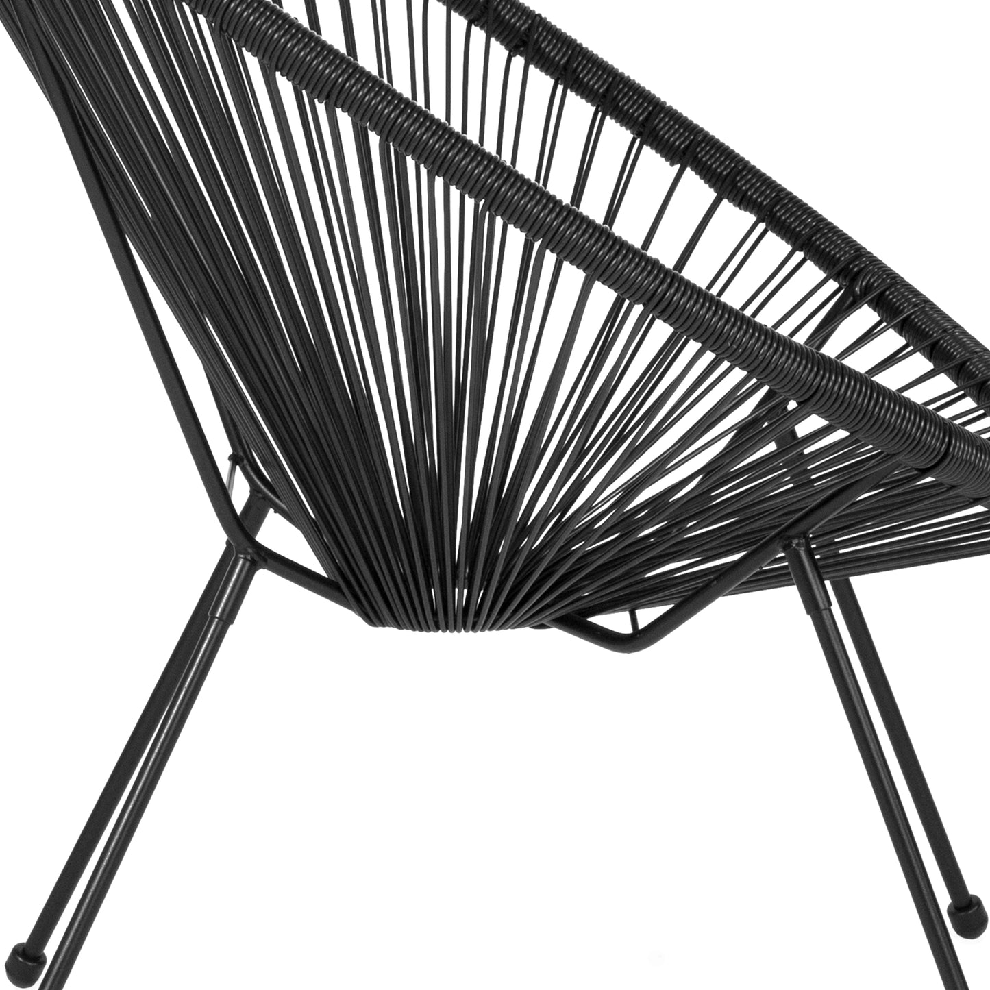 Valencia Oval Comfort Series Take Ten Black Papasan Lounge Chair Black