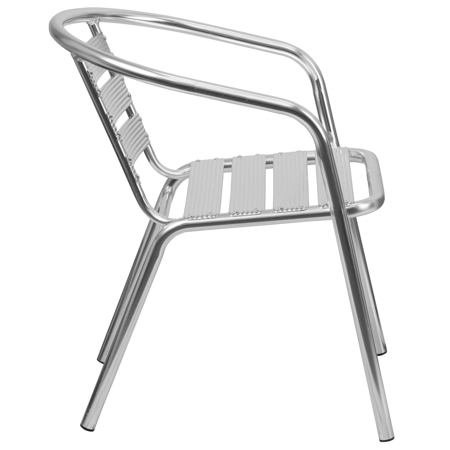 Lila Heavy Duty Commercial Aluminum Indoor-Outdoor Restaurant Stack Chair with Triple Slat Back Aluminum