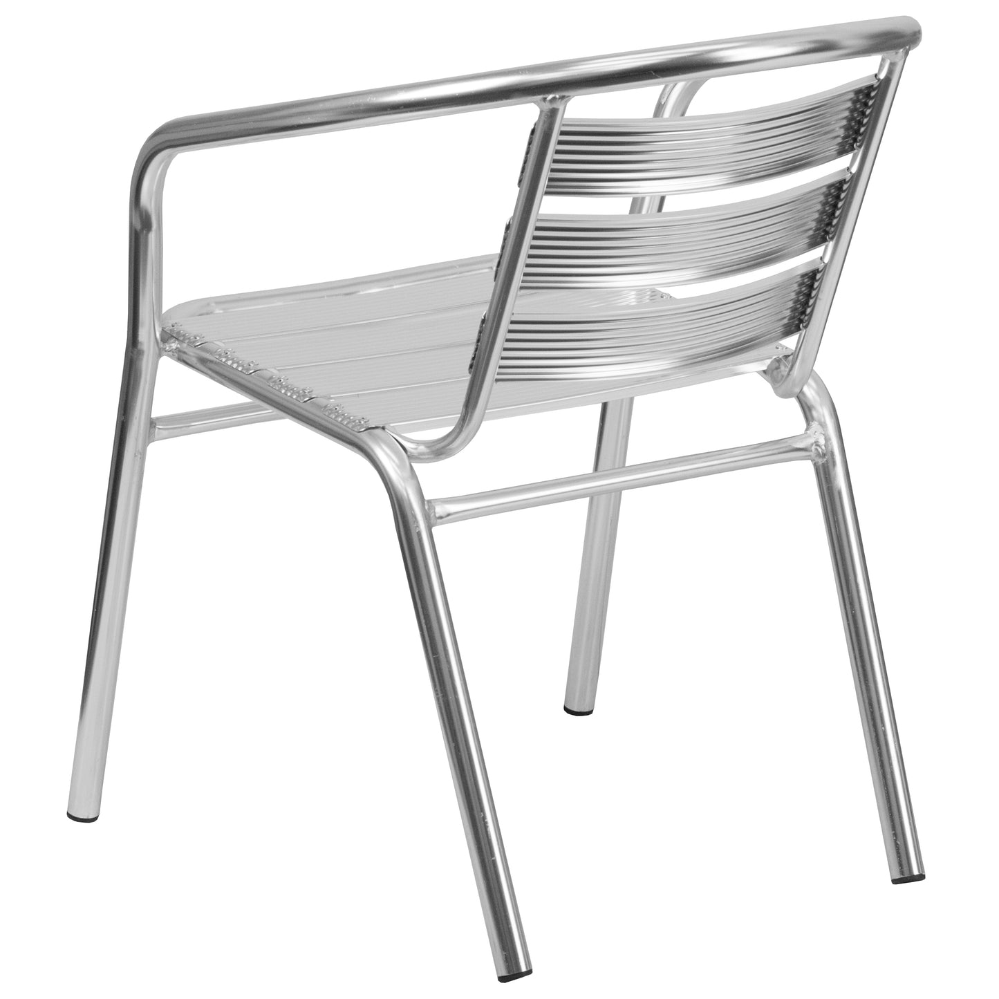 Lila Heavy Duty Commercial Aluminum Indoor-Outdoor Restaurant Stack Chair with Triple Slat Back Aluminum