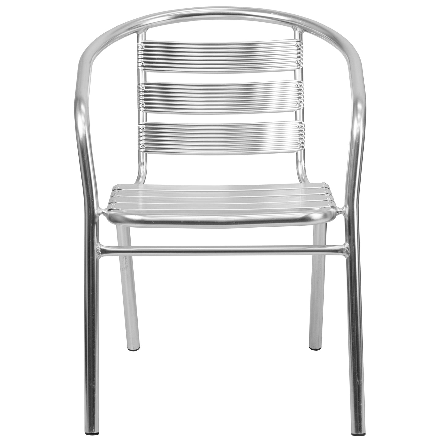 Lila Heavy Duty Commercial Aluminum Indoor-Outdoor Restaurant Stack Chair with Triple Slat Back Aluminum