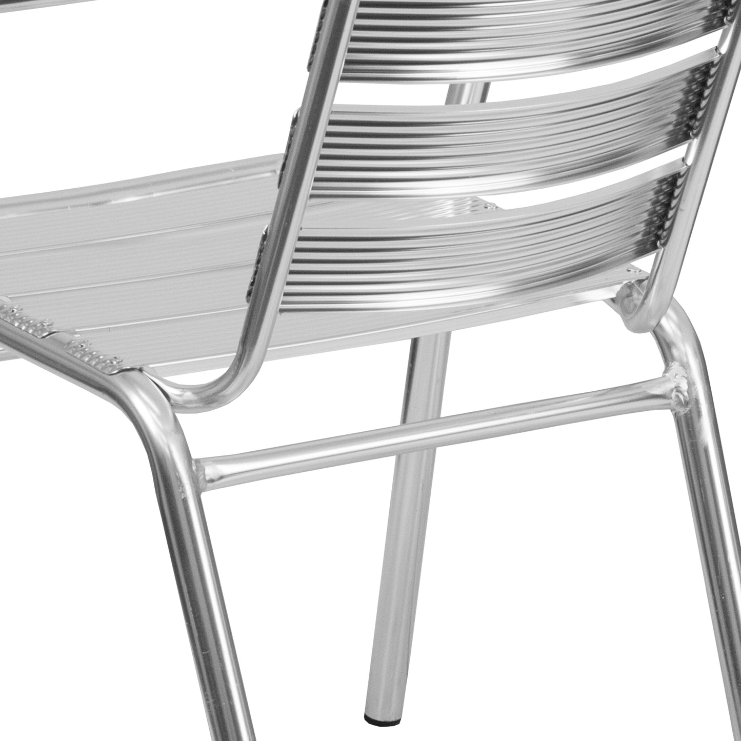 Lila Heavy Duty Commercial Aluminum Indoor-Outdoor Restaurant Stack Chair with Triple Slat Back Aluminum