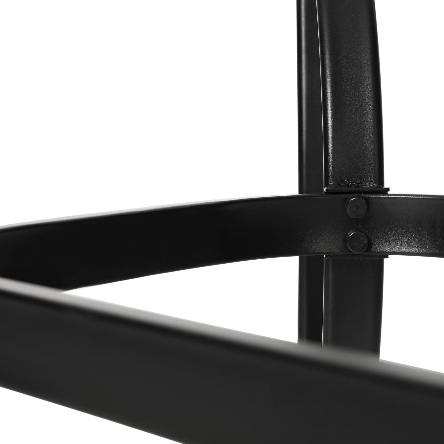 Tory Commercial Grade 35" x 59" Rectangular Patio Table with Tempered Glass Top with Umbrella Hole and Steel Tube Frame in Black Clear Top/Black Frame