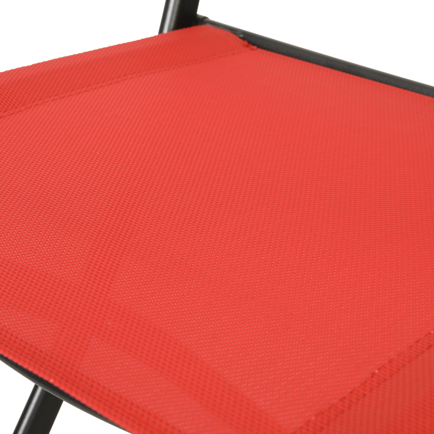 Brazos Set of 2 Commercial Grade Indoor/Outdoor Folding Chairs with Red Flex Comfort Material Backs and Seats and Black Metal Frames Red