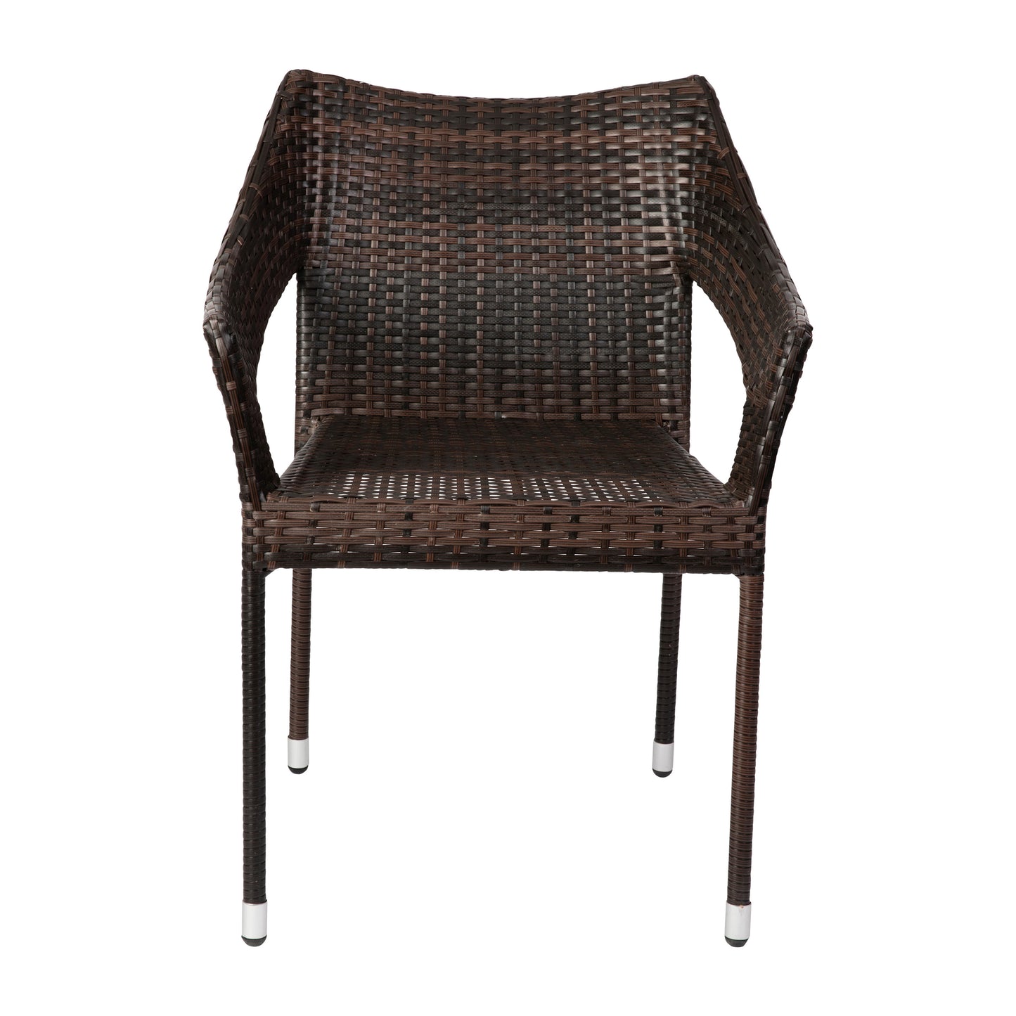 Ethan Commercial Grade Stacking Patio Chair, All Weather PE Rattan Wicker Patio Dining Chair in Espresso Espresso