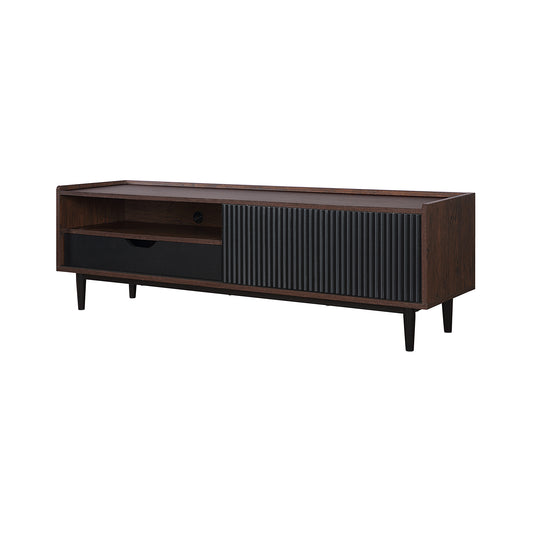 Duane Mid-Century Modern 59" Fluted TV Stand in Black TV-8GLF-BK