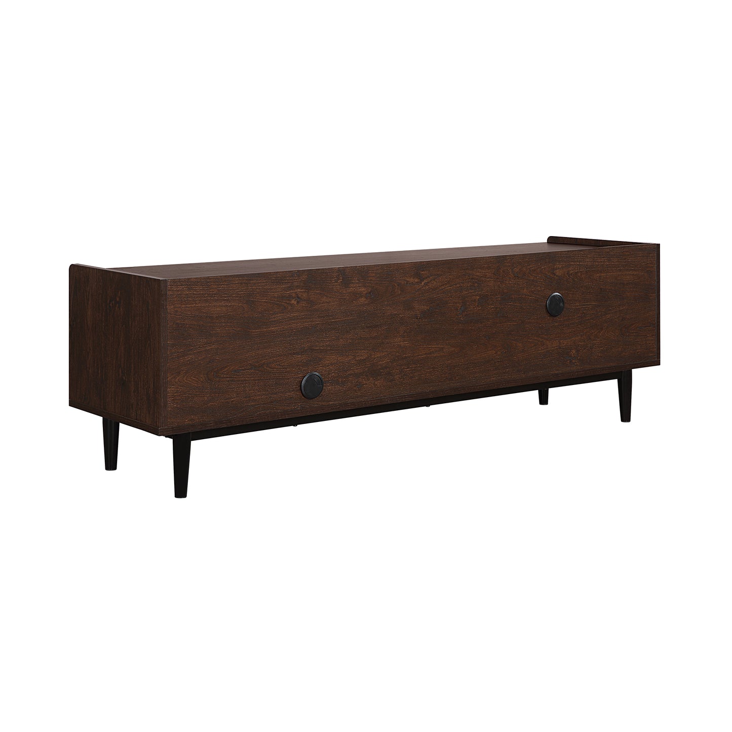 Manhattan Comfort Duane 59.25 Modern Ribbed TV Stand in Dark Brown and Black TV-8GLF-BK