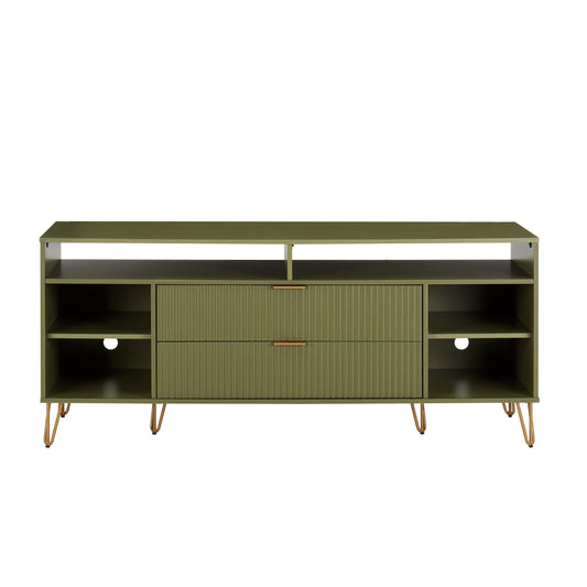 Dumbo Modern 63" Fluted TV Stand in Olive Green TV001-OG