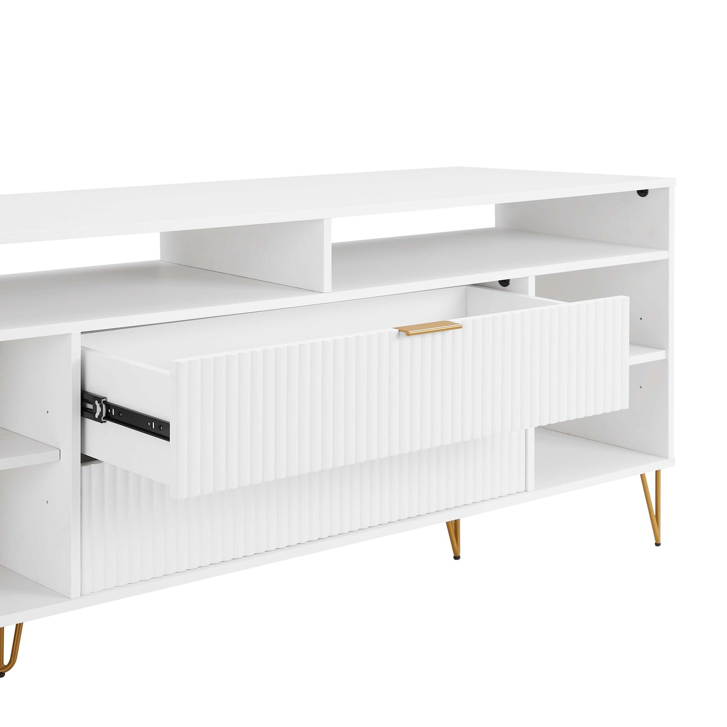 Dumbo Modern Fluted TV Stand — Elegant Mid-Century Inspired Entertainment Console