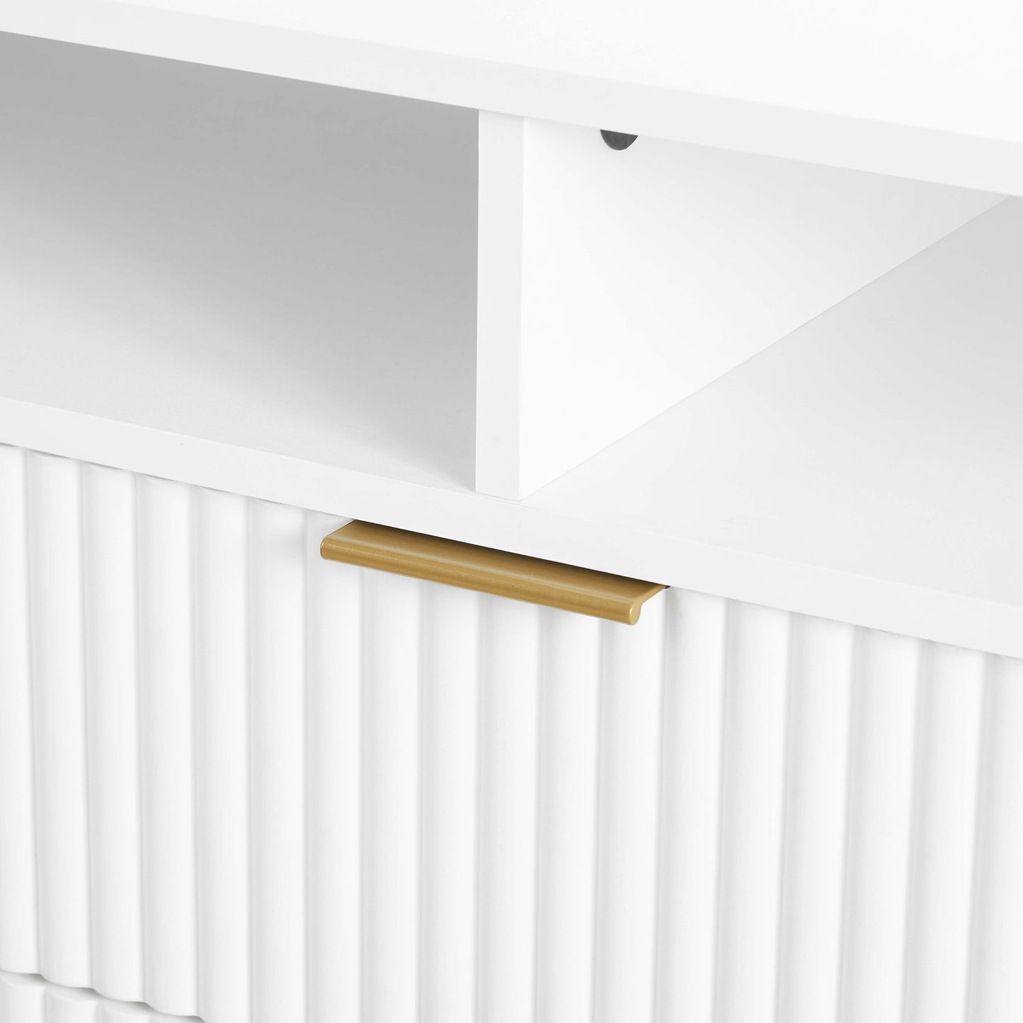 Dumbo Modern Fluted TV Stand — Elegant Mid-Century Inspired Entertainment Console