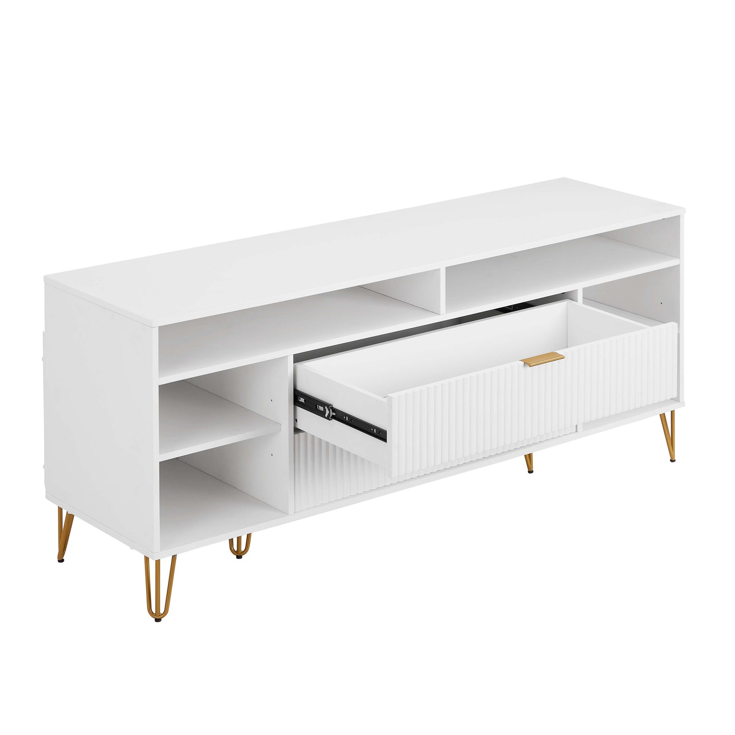 Dumbo Modern Fluted TV Stand — Elegant Mid-Century Inspired Entertainment Console