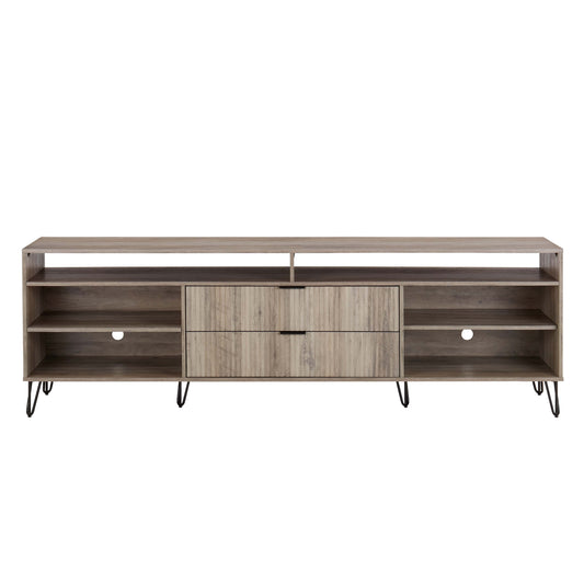 Dumbo Modern 85" Fluted TV Stand in Rustic Gray TV002-GY