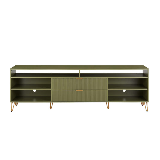 Dumbo Modern 85" Fluted TV Stand in Olive Green TV002-OG