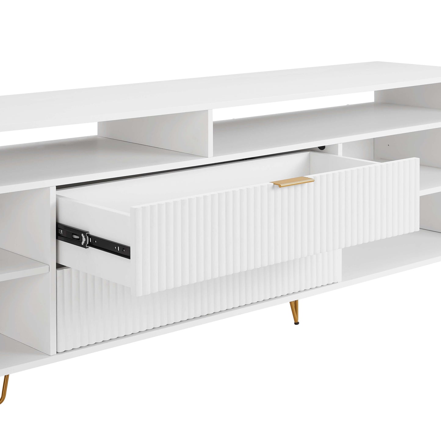 Dumbo Modern Fluted TV Stand TV002 — Contemporary Media Console for Living Room