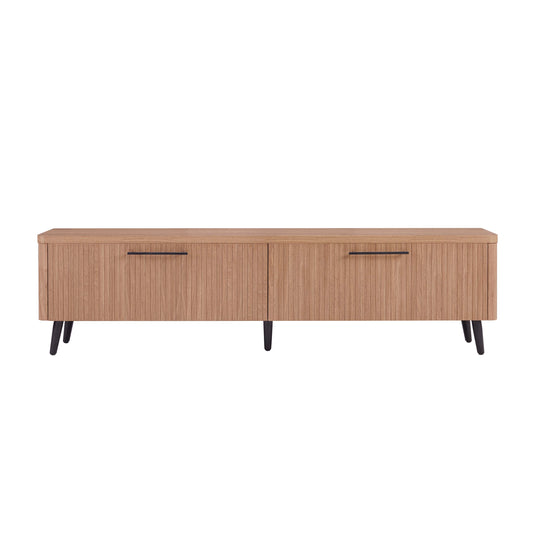 Jodie Mid-Century Modern 69" Fluted TV Stand in Maple TV003-MP