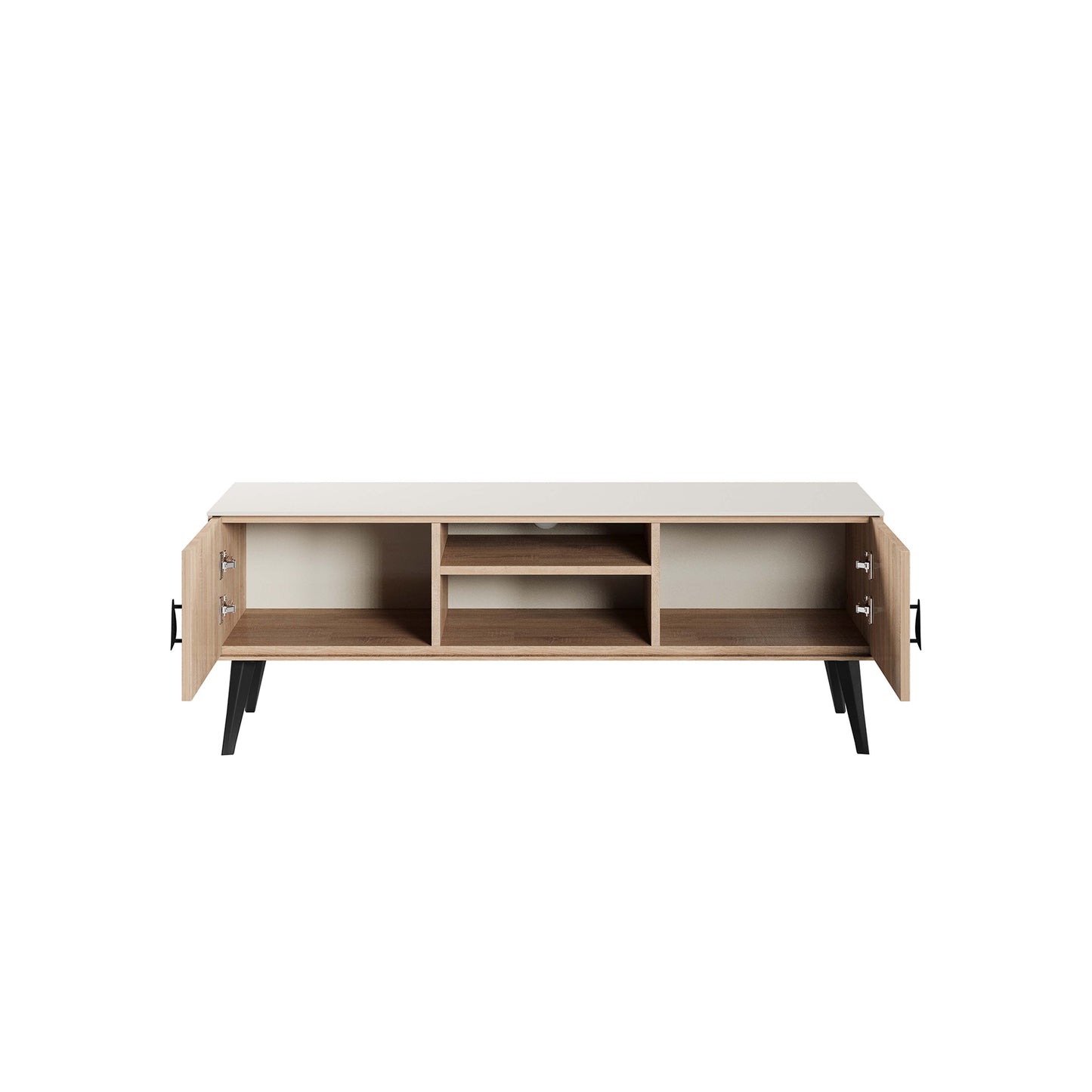 Manhattan Comfort Haley 55.10" Mid-Century Modern TV Stand in Natural and Nude TV005-NN