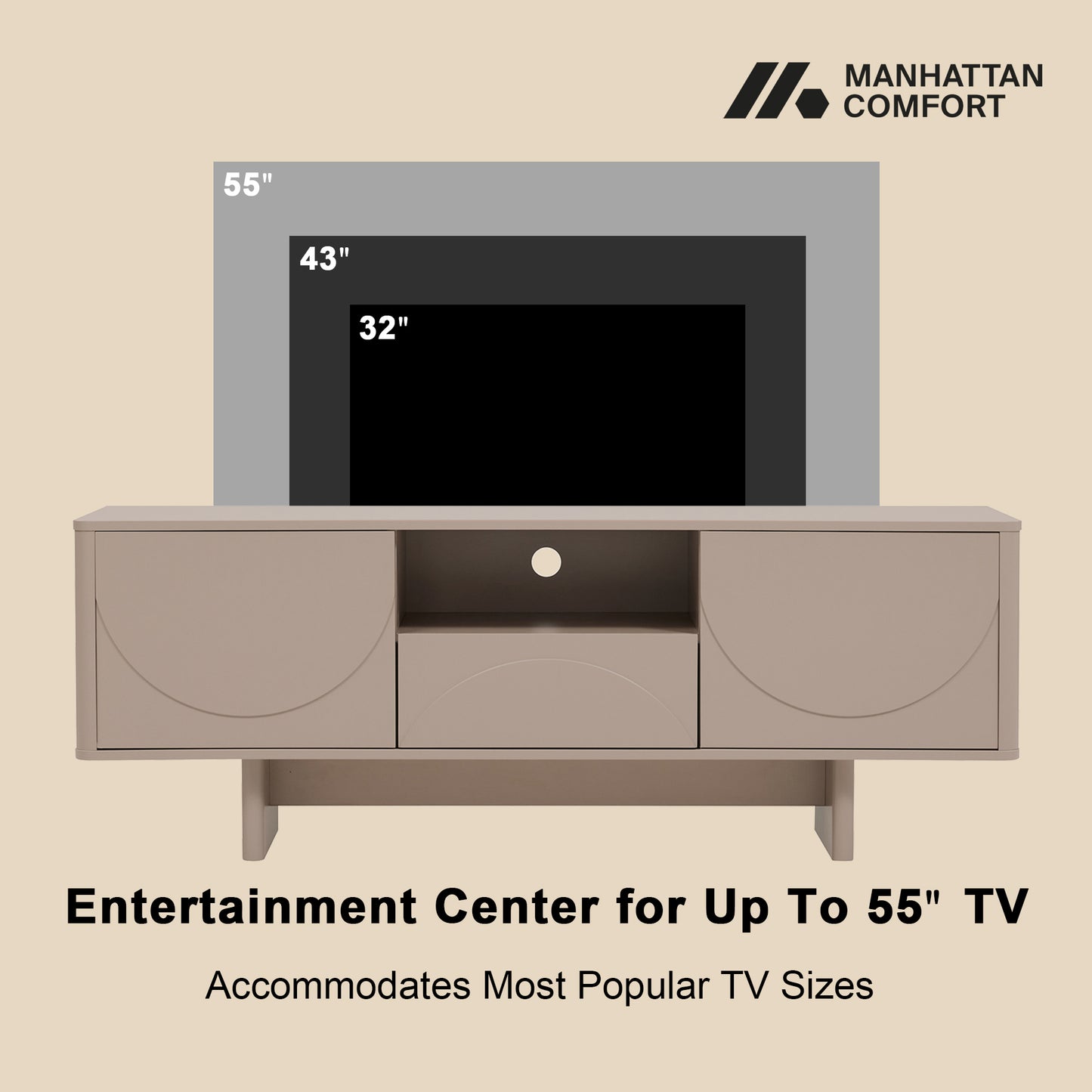 Ella Modern 59" TV Stand TV007 — Contemporary Media Console with Storage