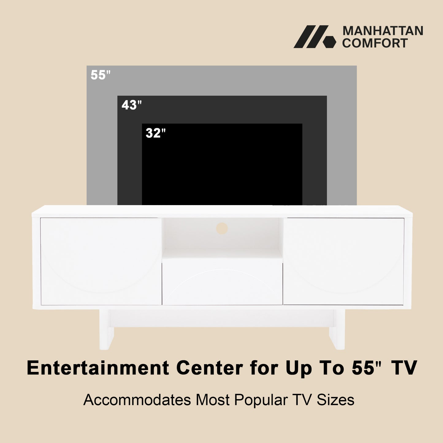 Ella Modern 59" TV Stand TV007 — Contemporary Media Console with Storage